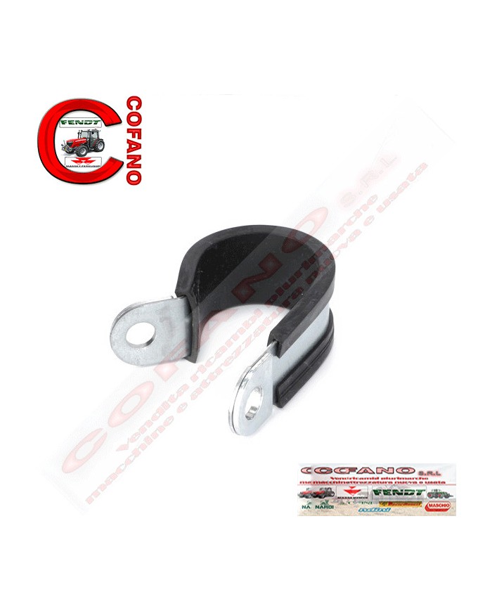 Collare fermaglio in acciaio gommato spessore 23 mm Adattabile Massey Ferguson