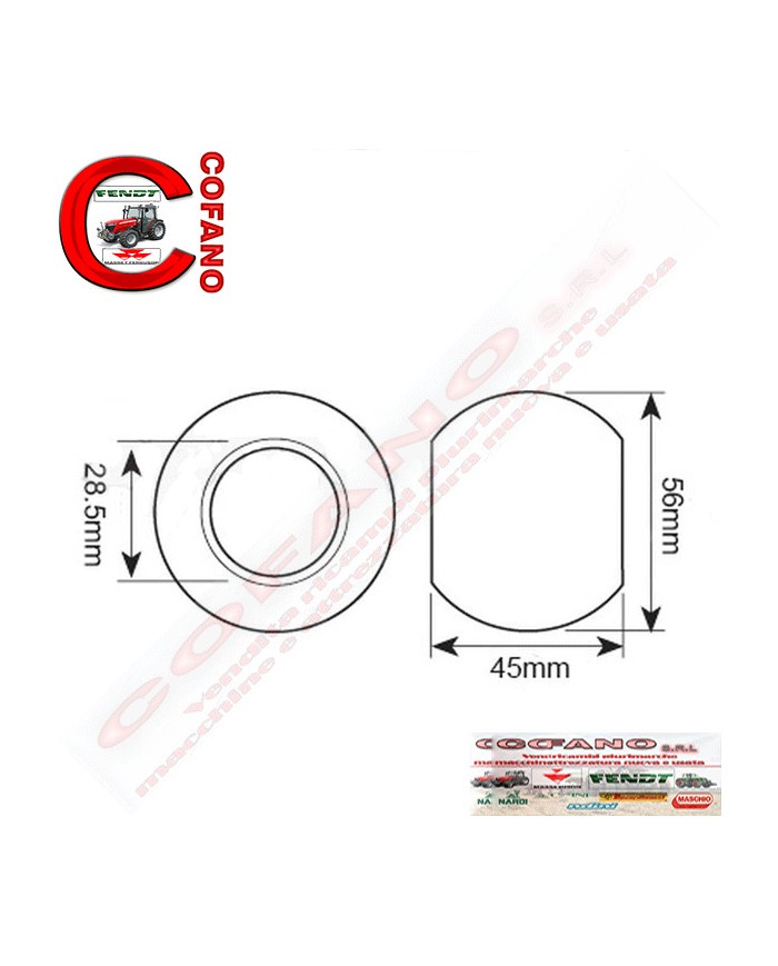 Rotula per braccio sollevatore inferiore noce cat.2 foro 28.5mm