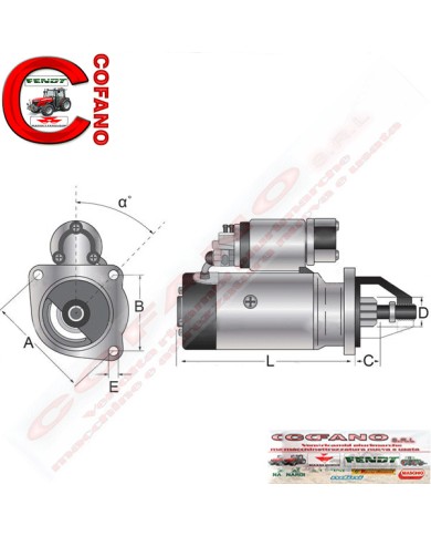 Motorino d'avviamento 12V 2.7KW Lucas Landini Massey Ferguson