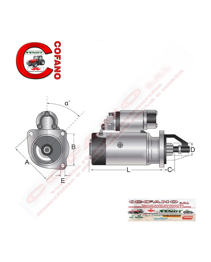 Motorino d'avviamento 12V 2.7KW Lucas Landini Massey Ferguson