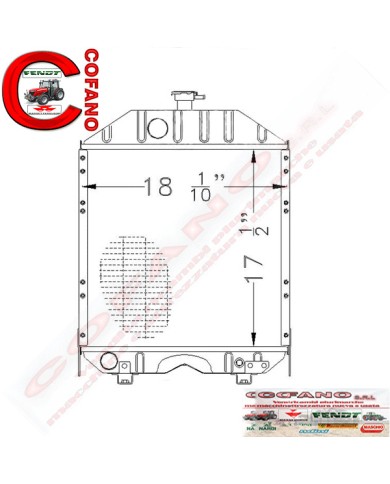 Radiatore Massey Feruson Landini H. 620 mm L. 475 mm
