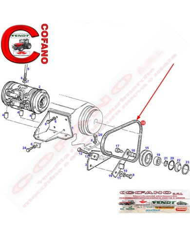 Cinghia Agco 13 x Lung. 918 mm adattabile Fendt - X696623300000
