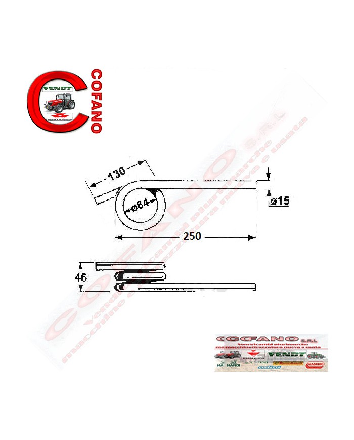 Molla torsione 8173 alza/abbassa per barre falcianti G&S