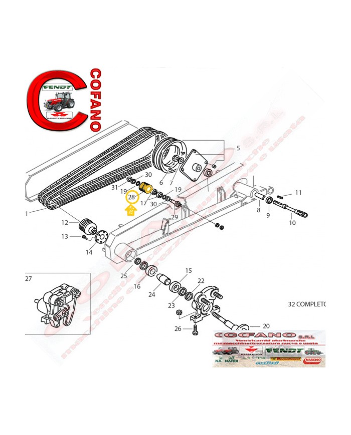 Rullo per barre falcianti G e S gruppo trasmissione - 46314