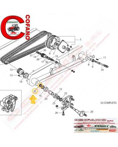 Anello per barre falcianti G e S Ø 45 mm - 46312