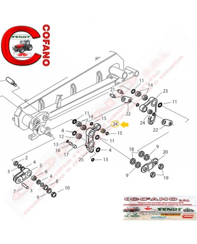 Cuscinetto per barre falcianti G e S gruppo biellismo Ø 36 mm - 46339