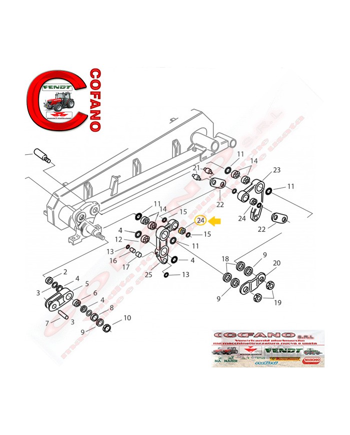 Cuscinetto per barre falcianti G e S gruppo biellismo Ø 36 mm - 46339