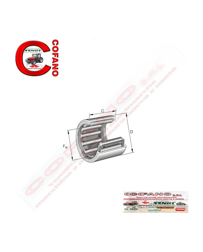 Cuscinetto a rulli con estremità aperte Ø 26 mm per barre falcianti G e S - Cuscinetto a rulli con estremità aperte Ø 26 mm per barre falcianti G e S -