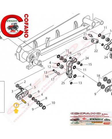 Perno 60x27 mm per barre falcianti G e S gruppo biellismo - 46325