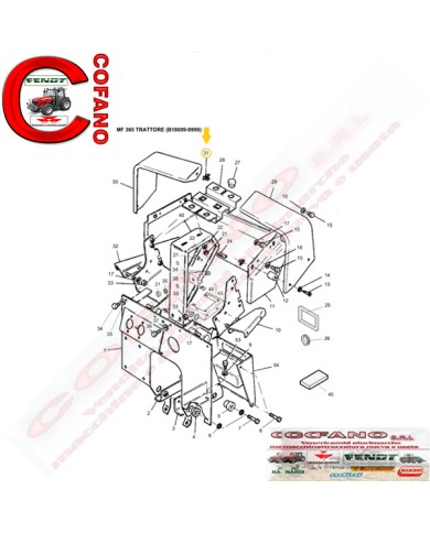 Clip pannello strumenti Massey Ferguson 300/4000 - 1696613M1