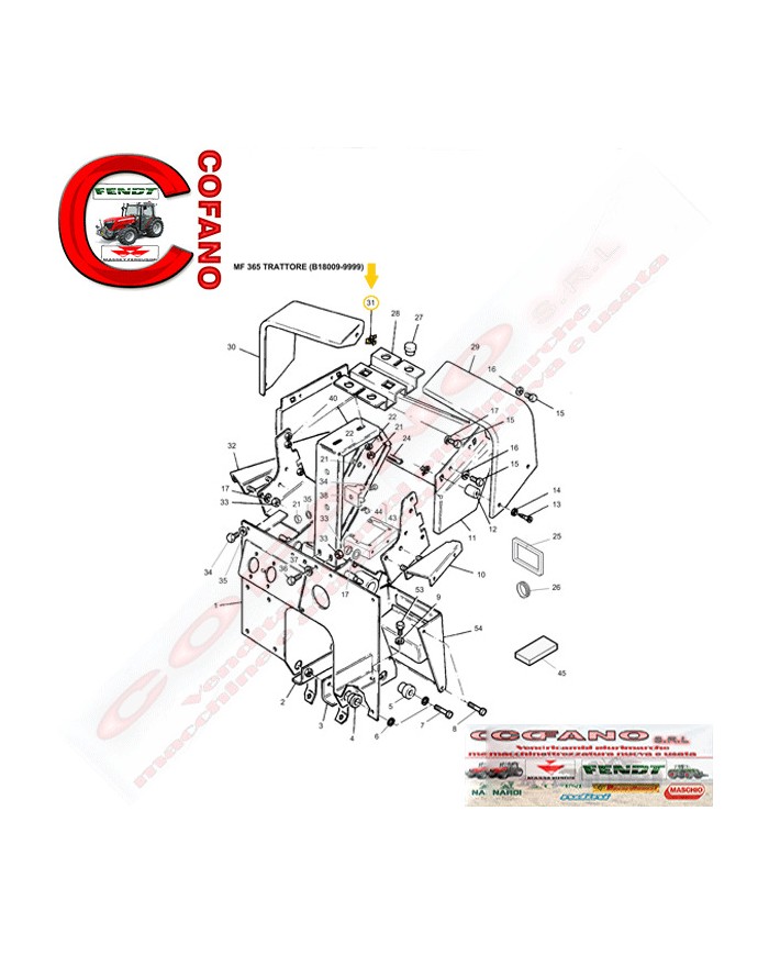 Clip pannello strumenti Massey Ferguson 300/4000 - 1696613M1