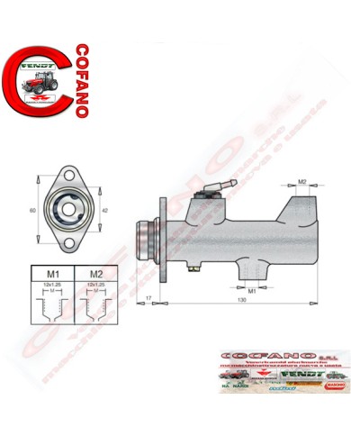Pompa cilindro freno Massey Ferguson Landini 3537810M91
