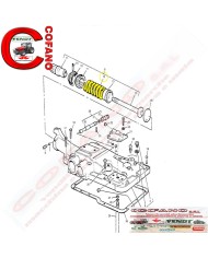 Molla coperchio sollevatore idraulico Lungh. 136 mm Ø 61 mm Massey Ferguson