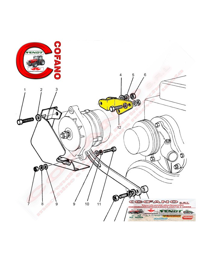 Supporto fissaggio alternatore Massey Feguson serie 200 -37581173
