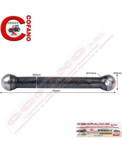 Asta sollevamento idraulico Lungh. 200 mm Ø foro 10.5 mm adattabile MF Asta sollevamento idraulico Lungh. 200 mm Ø foro 10.5 mm adattabile MF