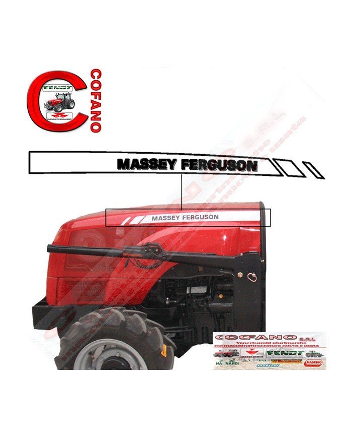 Kit decalcomanie Massey Ferguson serie 3400 sx 0.013.5878.0/2 e dx  0.013.5876.0