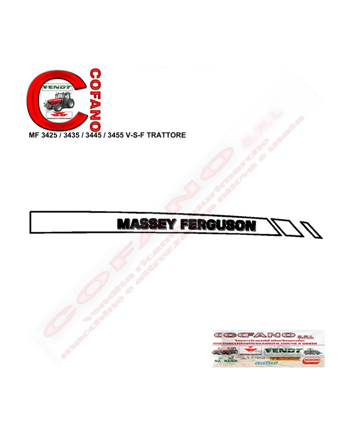 Kit decalcomanie Massey Ferguson serie 3400 sx 0.013.5878.0/2 e dx  0.013.5876.0