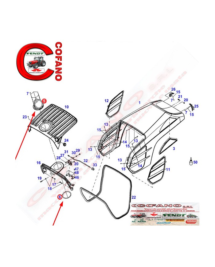 Kit tappo serbatoio Fendt completo di viti e anello