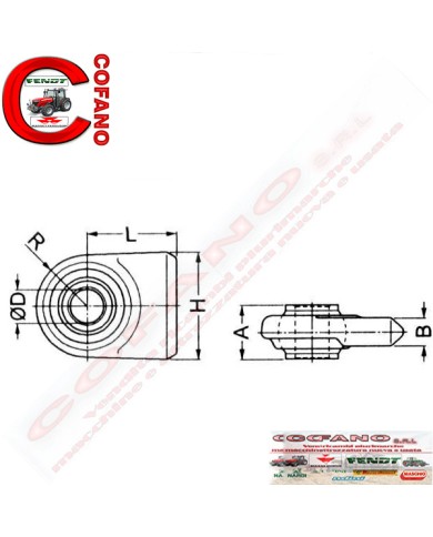 Supporto rotula piatto a saldare Ø 28.8 mm cat. 2