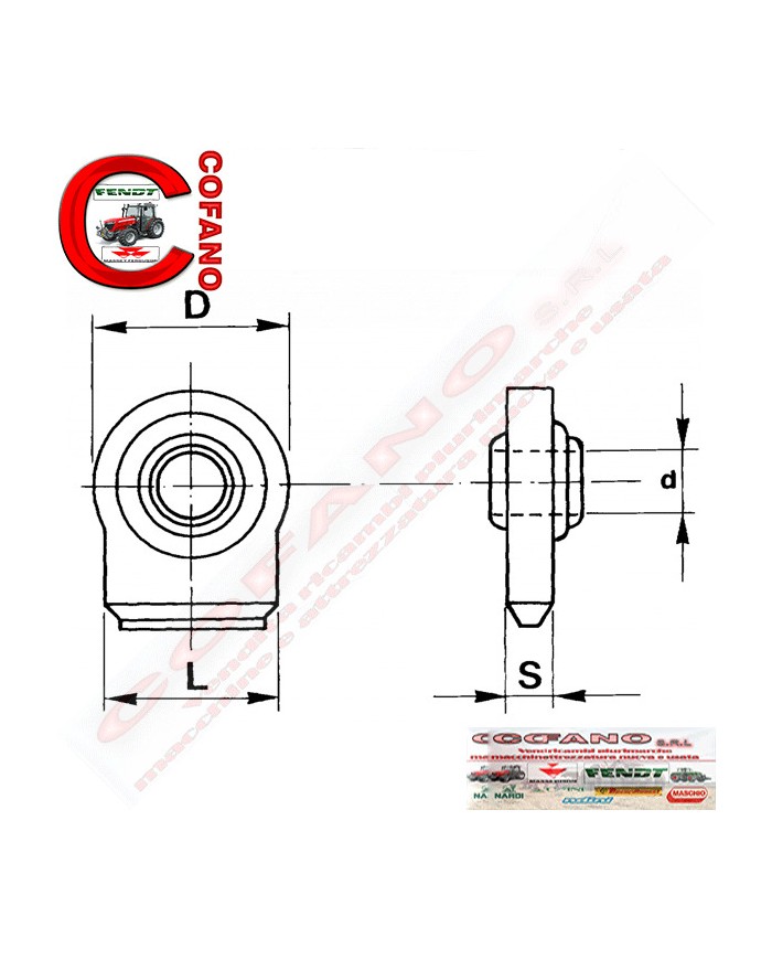 Supporto rotula Ø 22.3 mm 76x70 cat. 1