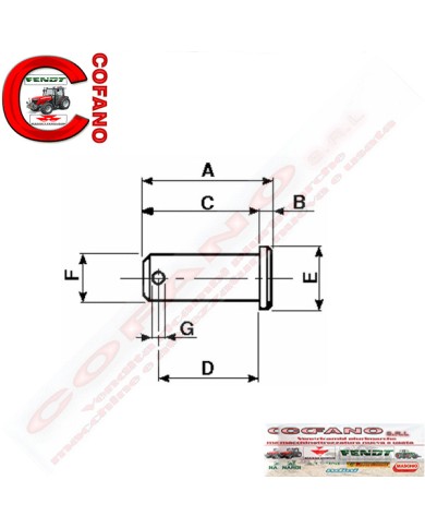 Perno per forcella Ø 17 mm x 76 mm Perno per forcella Ø 17 mm x 76 mm