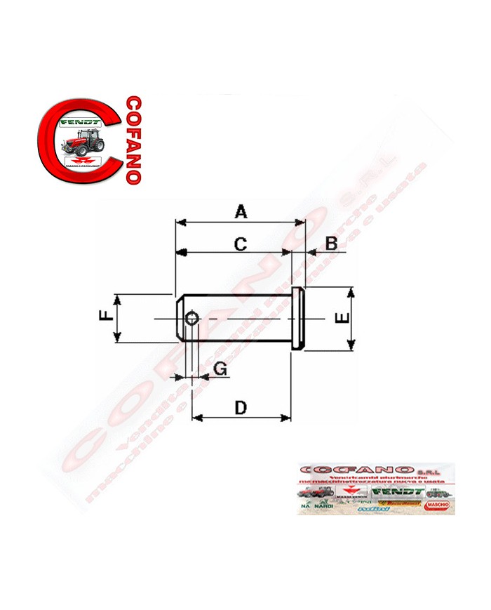 Perno per forcella Ø 17 mm x 76 mm Perno per forcella Ø 17 mm x 76 mm