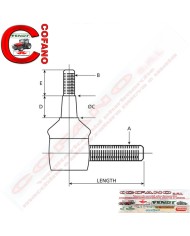 Tirante sterzo 101 mm Massey Ferguson 200-300 Landini 5830