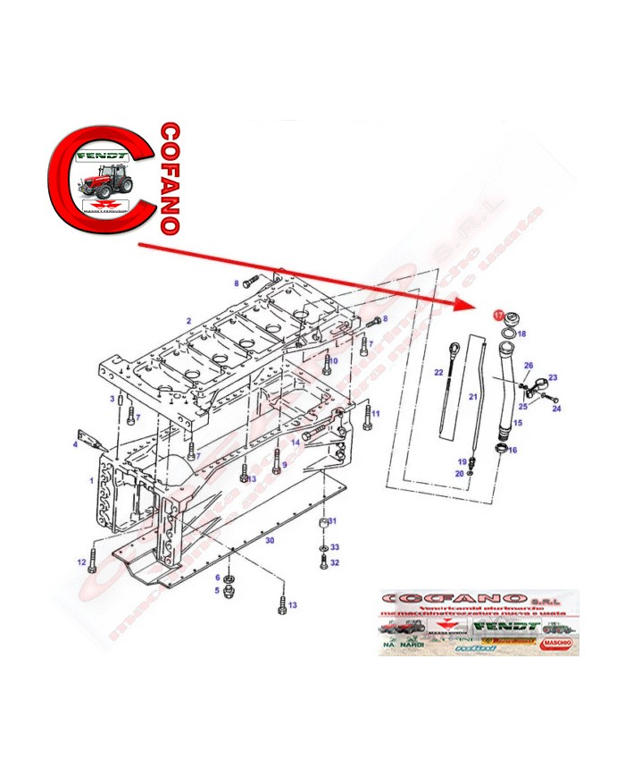 Tappo olio motore Fendt 500-800-900