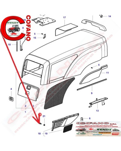 Perno d'attacco M8 x 1.25 x 20 per Massey Ferguson 3300-3400 Perno d'attacco M8 x 1.25 x 20 per Massey Ferguson 3300-3400