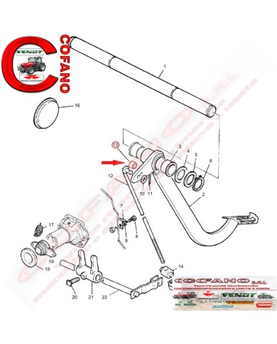 Cuscinetto boccola pedale frizione MF 200-300-400-500