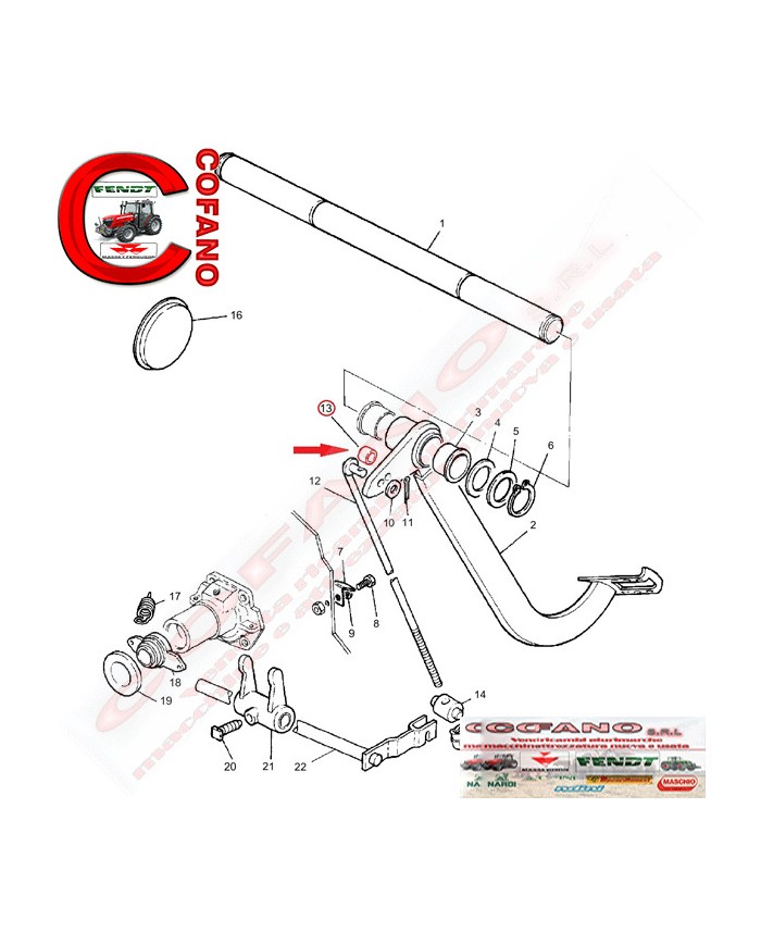 Cuscinetto boccola pedale frizione MF 200-300-400-500