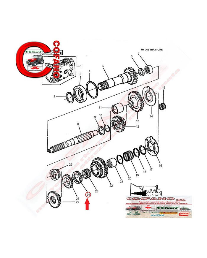 Accoppiamento 12 velocità Massey Ferguson 300-4000-5000 Agco