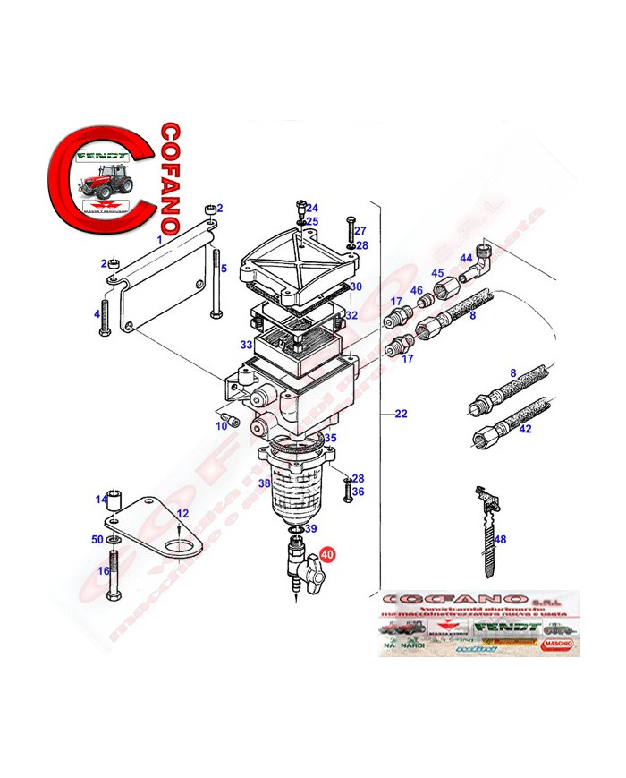 Valvola di scarico Fendt 700-800-900 Massey Ferguson 5000-6000-7000-8000