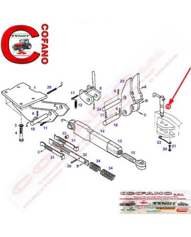 Perno attacco posteriore Ø20.3 x 130 mm Fendt Vario 400-500-700-800-900 Perno attacco posteriore Ø20.3 x 130 mm Fendt Vario 400-500-700-800-900