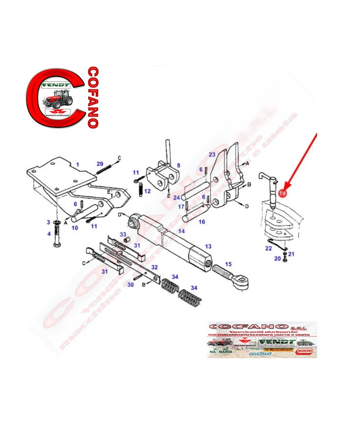 Perno attacco posteriore Ø20.3 x 130 mm Fendt Vario 400-500-700-800-900 Perno attacco posteriore Ø20.3 x 130 mm Fendt Vario 400-500-700-800-900