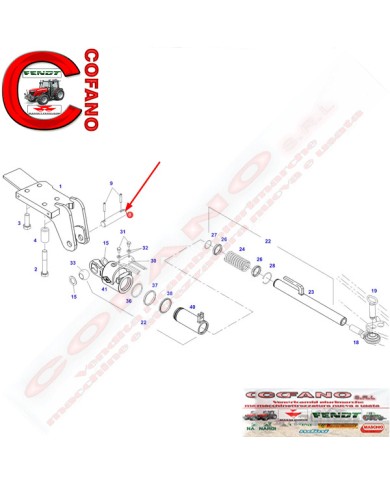 Spinotto braccio inferiore tre fori Lungh.137 mm Fendt 700-800-900