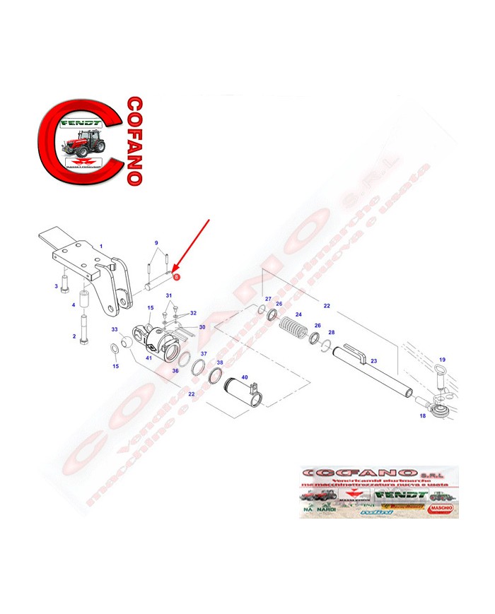 Spinotto braccio inferiore tre fori Lungh.137 mm Fendt 700-800-900