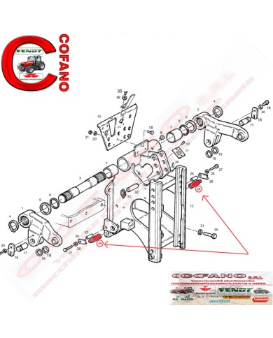 Perno Lung. 103 mm Fendt 200