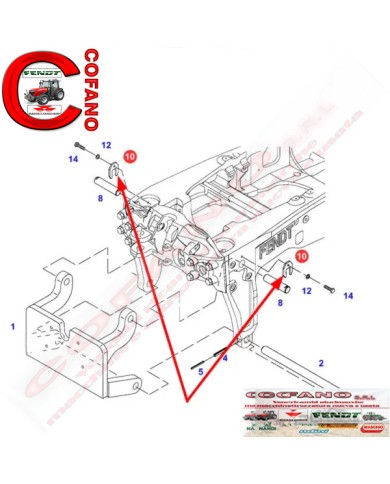 Piastra blocco perno albero sollevatore Fendt 400-700-800-900 MF 7000-8000 Piastra blocco perno albero sollevatore Fendt 400-700-800-900 MF 7000-8000