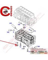 Tappo filettato M24 x 1.5 scarico olio Fendt Favorit 600