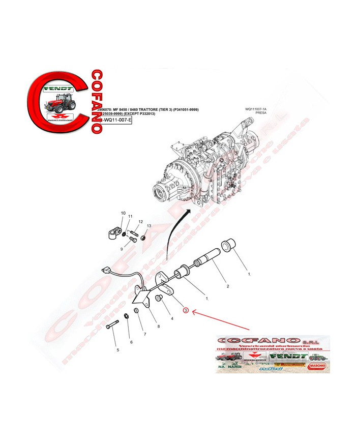 Piastra di blocco Fendt MF 8400 - 816860070011