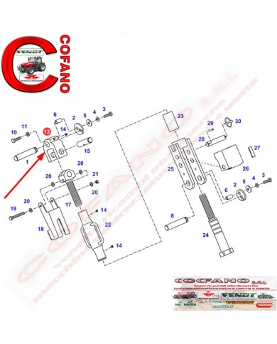 Testa a forcella attacco posteriore Fendt 900-800