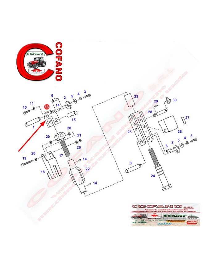 Testa a forcella attacco posteriore Fendt 900-800