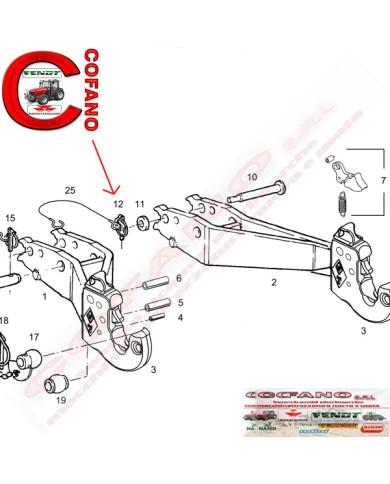 Kit n.4 spine a scatto Ø 8 Fendt 400-500-700-800-900