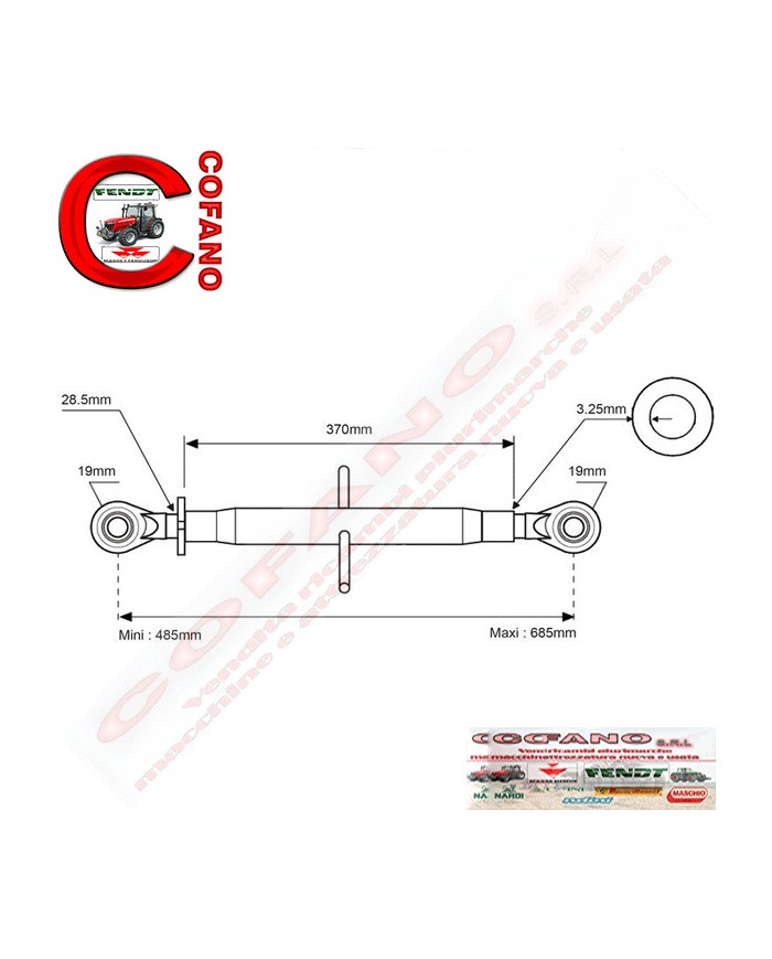 Terzo punto cat 1/1 Lungh. 485/685 mm