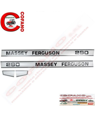 Kit decalcomanie adesivi per macchine agricole Massey Ferguson 290 Misura 1294x9
