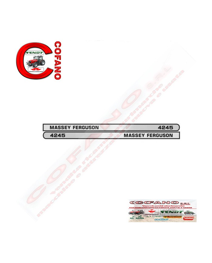 Kit decalcomanie adesivi destra e sinistra Massey Ferguson 4245