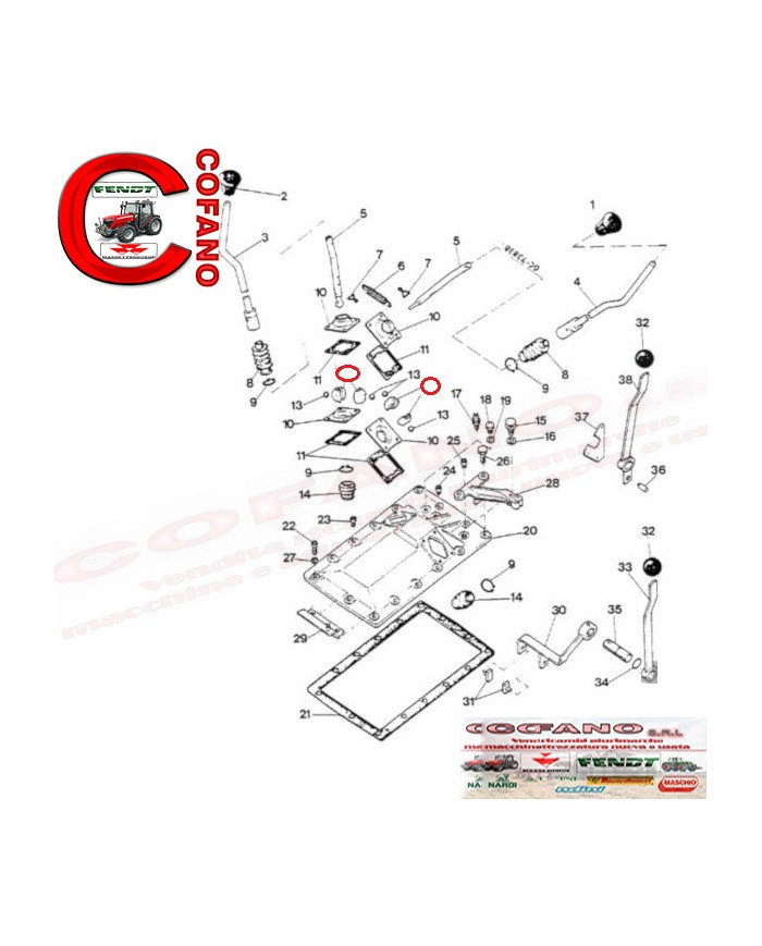 Semisfera leva cambio 3223739R1 trattori Case IH serie 43-55-56