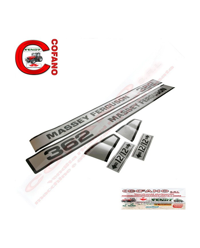 Kit decalcomanie adesivi Massey Ferguson 362