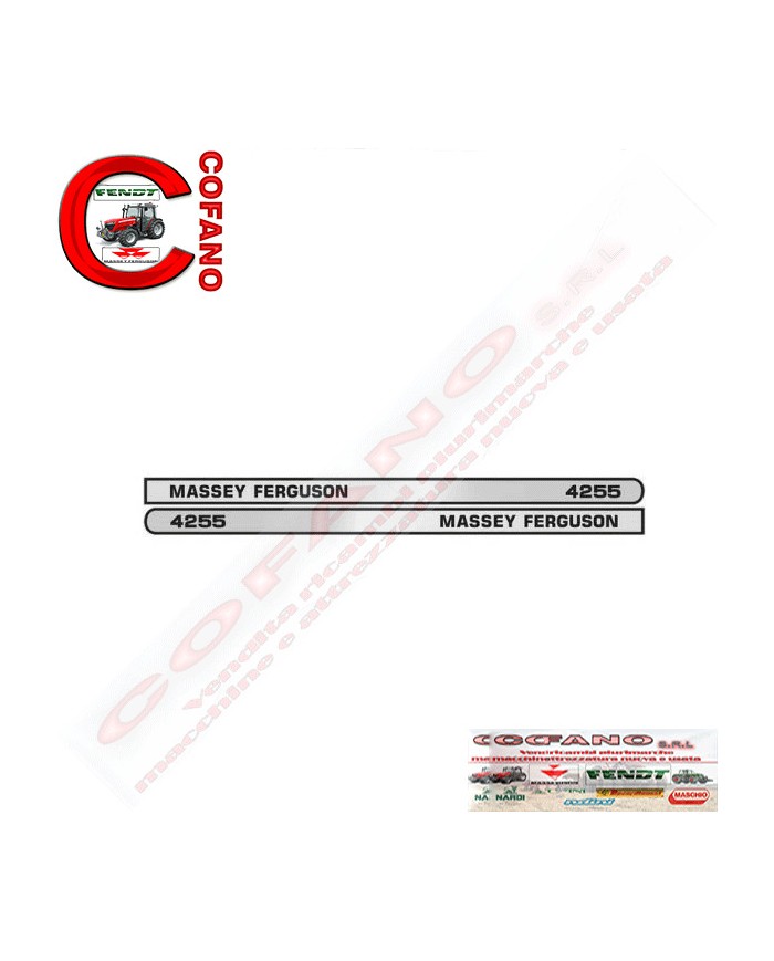Kit decalcomanie adesivi destra e sinistra Massey Ferguson 4255 - 3807920M1/3807